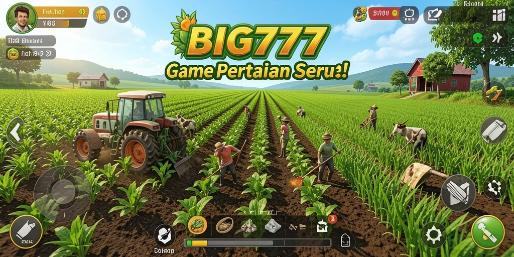 Tampilkan gameplay <strong>BIG777</strong> saat bertani dengan grafis warna-warni dan interaktif.