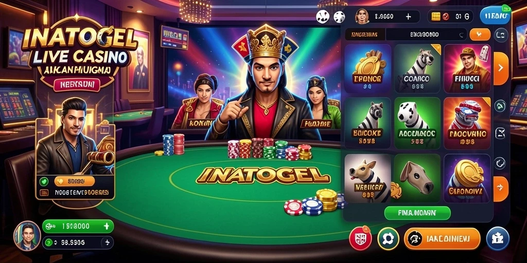 Tampilan interaksi gameplay Live Casino yang menarik dan seru di INATOGEL.