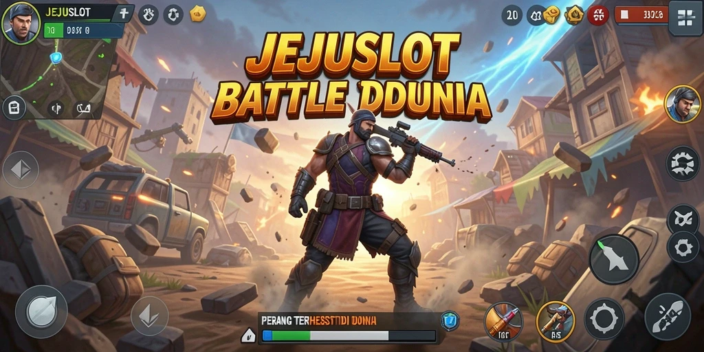 Tampilan gameplay intens di JEJUSLOT saat pertempuran berlangsung.