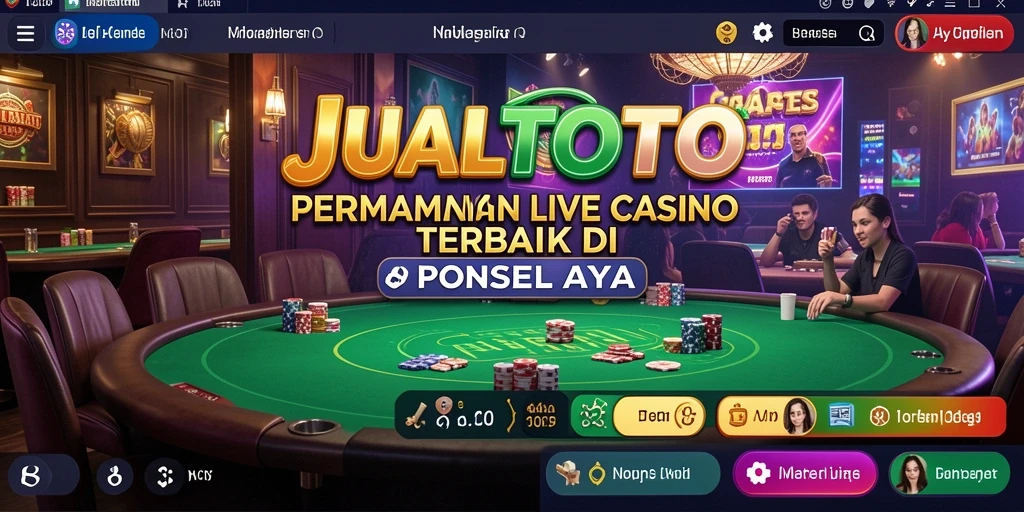 Screenshot gameplay JUALTOTO menampilkan suasana kasino yang hidup.