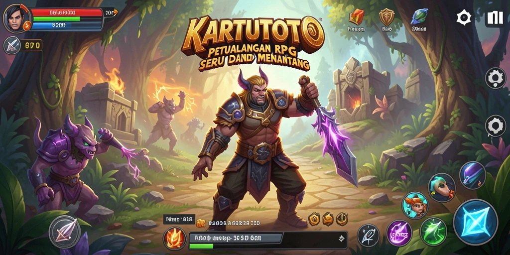 Gameplay RPG KARTUTOTO yang menegangkan dan penuh aksi.