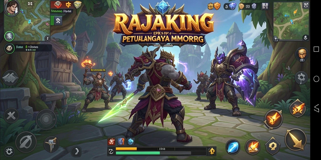 Screenshot utama RAJAKING menunjukkan aksi seru dalam dunia MMORPG.